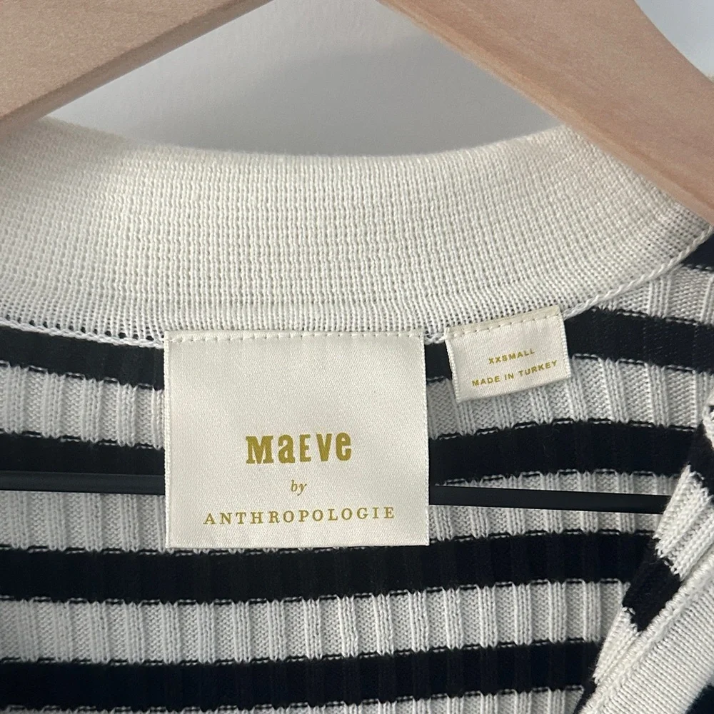 Anthropologie Maeve Black and White Striped Sweater - Picture 2 of 3